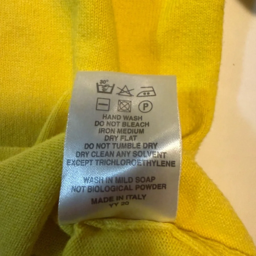BURBERRY London Yellow Cotton Top Large Pullover Made in Italy‎ (0028) A7 - Picture 5 of 9
